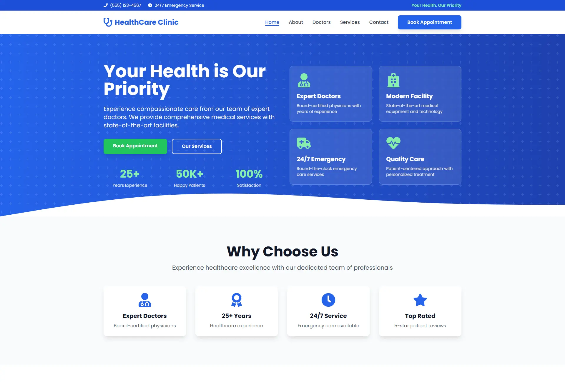 Medical clinic website design